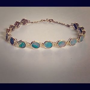 Blue Opal Tennis Bracelet